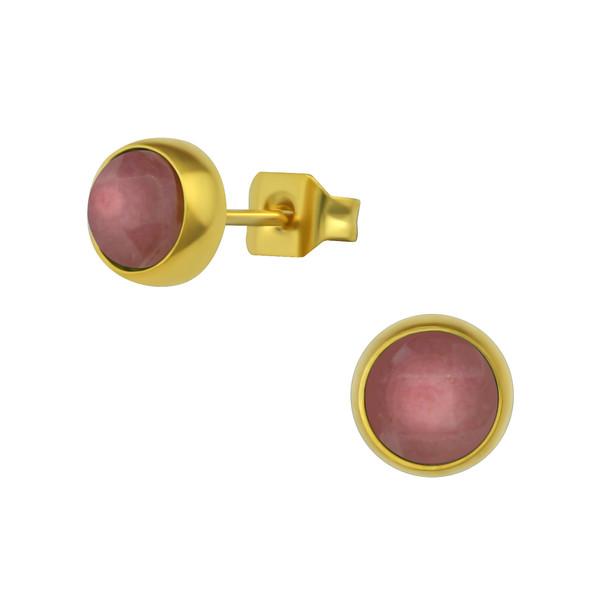 Gold Strawberry Stud Earrings - Elegant 14K Gold Plated Earrings for Women, Perfect for Parties, Weddings & Everyday Wear