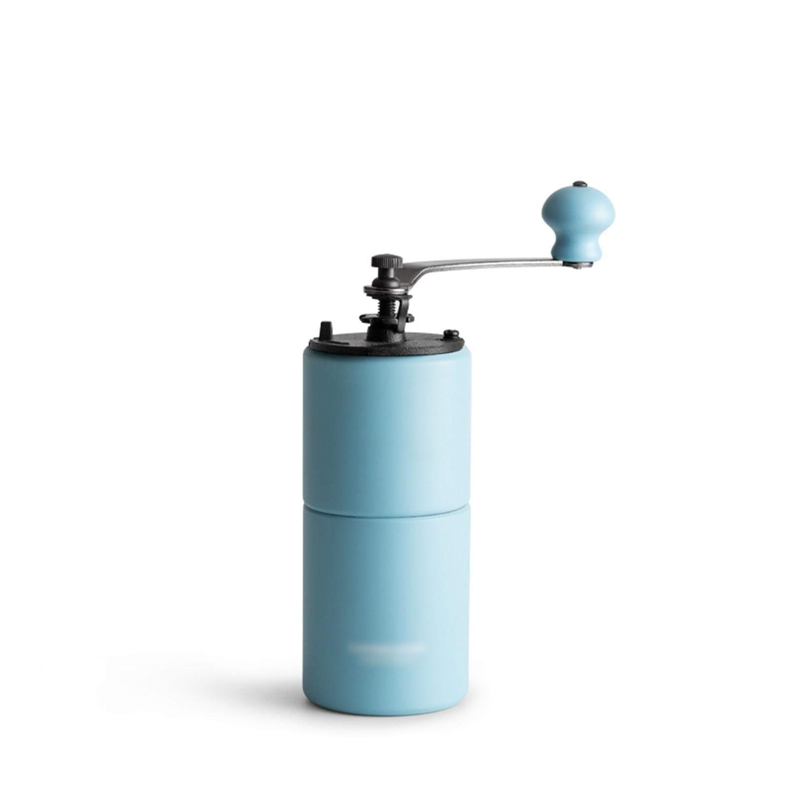 Premium Manual Coffee Grinder - Hand Crank Bean Mill for Espresso, French Press & Pour Over - Light Blue - Perfect for Home, Office & Travel Use