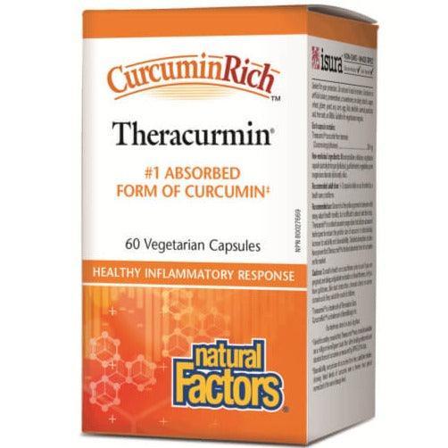 Natural Factors Theracurmin 30mg 60 Veggie Caps - Premium Turmeric Supplement for Joint & Digestive Support - Supports Healthy Inflammation Response & Antioxidant Benefits - Ideal for Daily Wellness & Active Lifestyles