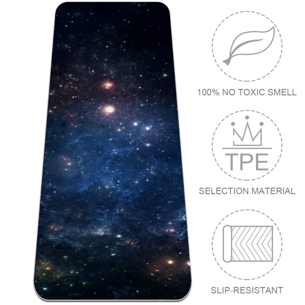 LORVIES Galaxy Space Yoga Mat - Eco-Friendly, Non-Slip, Anti-Tear Exercise Mat for Yoga, Pilates, Stretching & Meditation | 72 x 24 Inch Large Fitness Mat for Home Gym, Studio Workouts & Relaxation