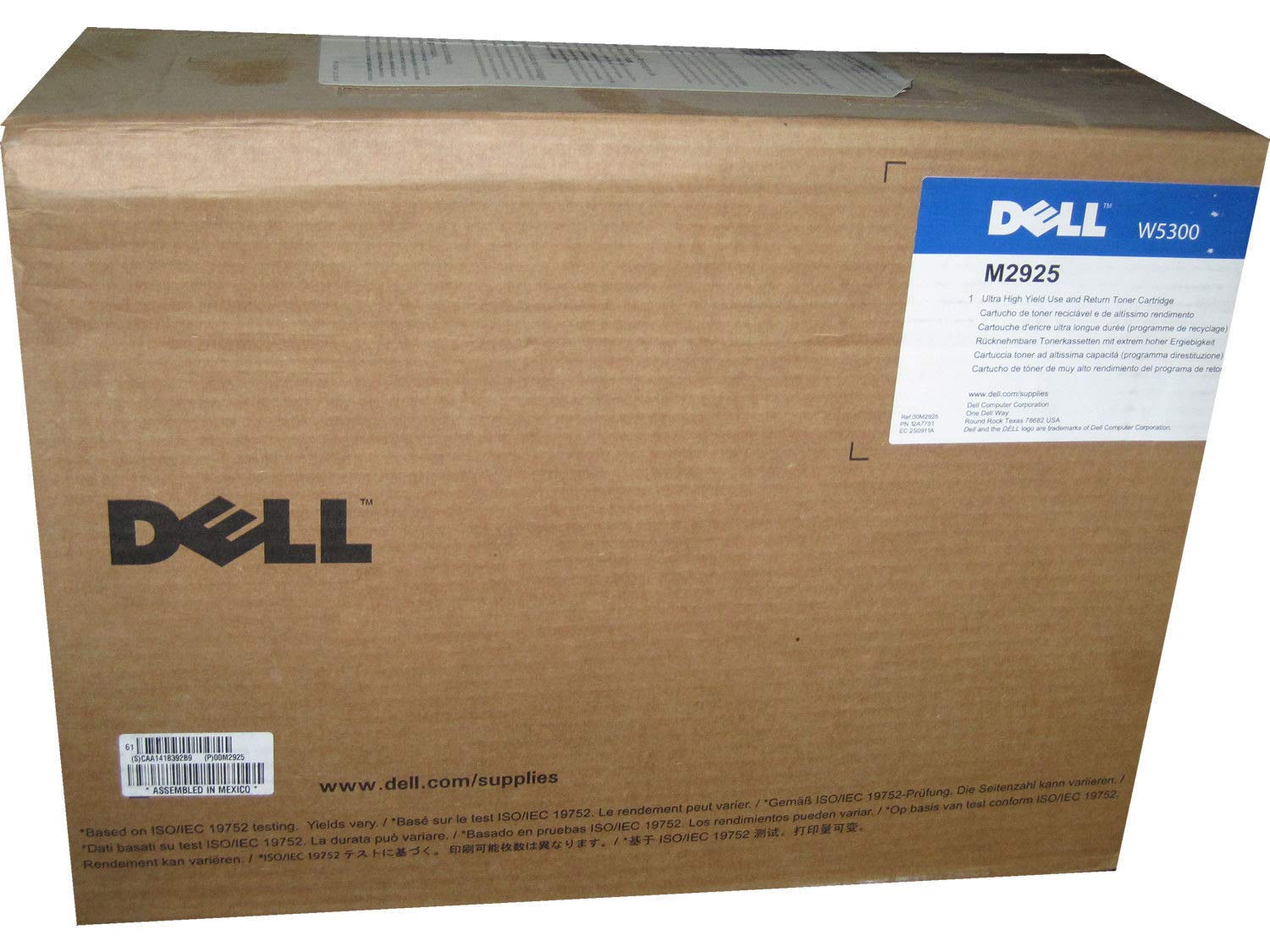 Original Dell M2925 W5300 Black Toner Cartridge - Compatible with Dell Printers - High Yield Replacement for Home & Office Printing