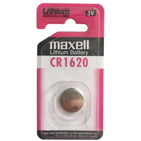 Maxell CR1620 3V Lithium Coin Battery - Long Lasting Power for Watches, Key Fobs & Medical Devices - Single Blister Pack