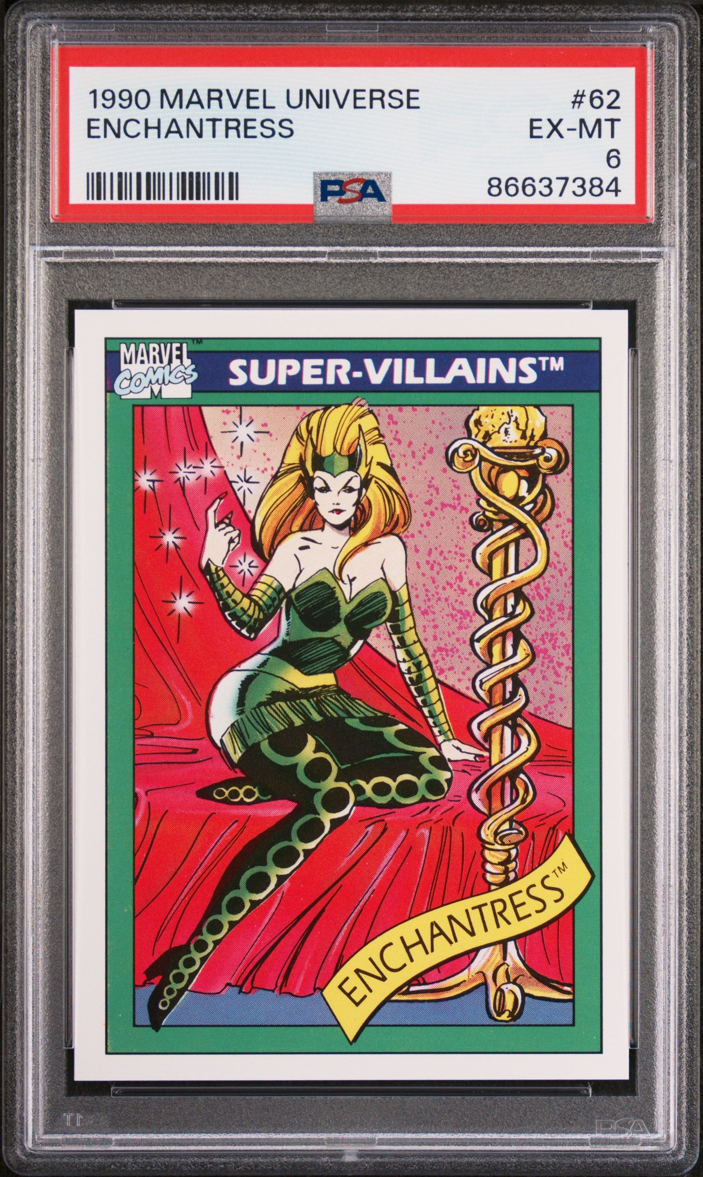 1990 Marvel Universe Enchantress #62 PSA 6 Graded Comic - Collectible Superhero Memorabilia for Display & Investment | Perfect for Marvel Fans & Comic Collectors