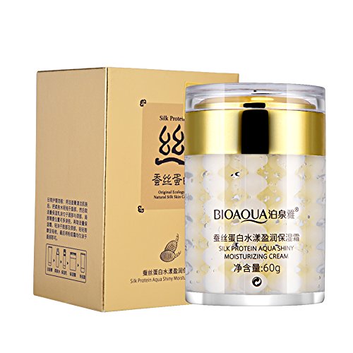 **Silk Protein Facial Moisturizer Cream - Brightening, Oil Control & Firming Essence for Damaged Skin | Hydrating Face Lotion for Women & Men | Day & Night Skincare Routine**
