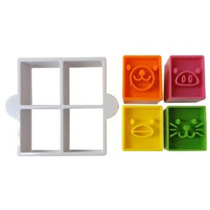 Square Animal Sandwich Cutter and Stamp Set - Fun Kids Lunch Tool for Creative Snacks, Sandwiches & Cookies - Perfect for School Lunches, Parties & Family Baking Activities