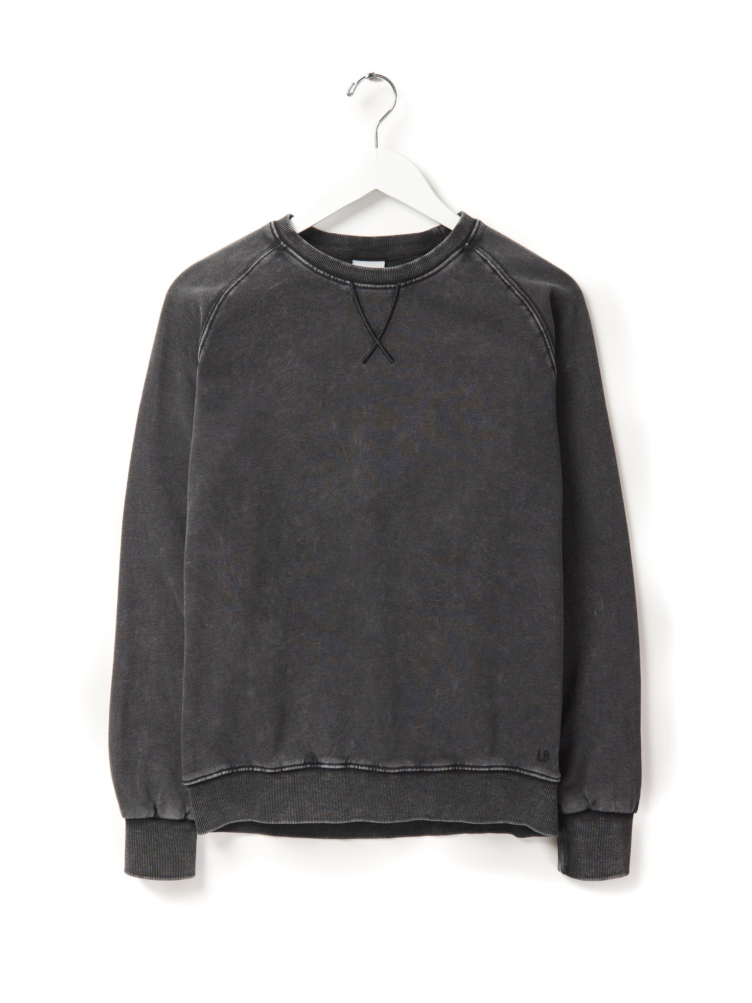 Vintage Acid Wash Black Crewneck Sweatshirt for Men & Women - Soft Cotton Unisex Pullover for Casual Wear & Street Style