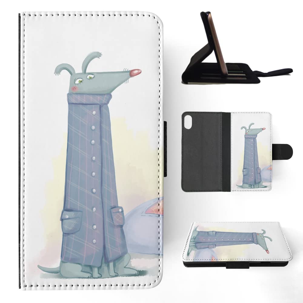 Funny Dog Illustration iPhone Xs MAX Wallet Phone Case - Cute Flip Cover for Apple iPhone Xs MAX - Perfect for Pet Lovers & Daily Use