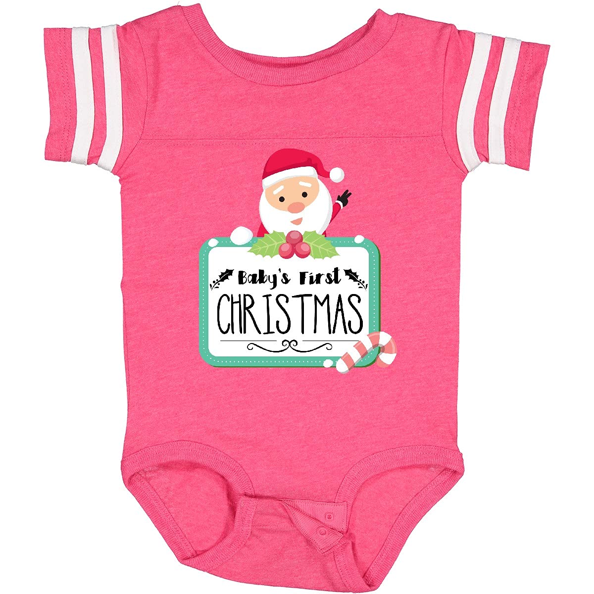 Inktastic Baby's First Christmas Bodysuit - Cute Holiday Outfit for Newborns & Infants - Perfect for Christmas Photos, Family Gatherings & Holiday Celebrations