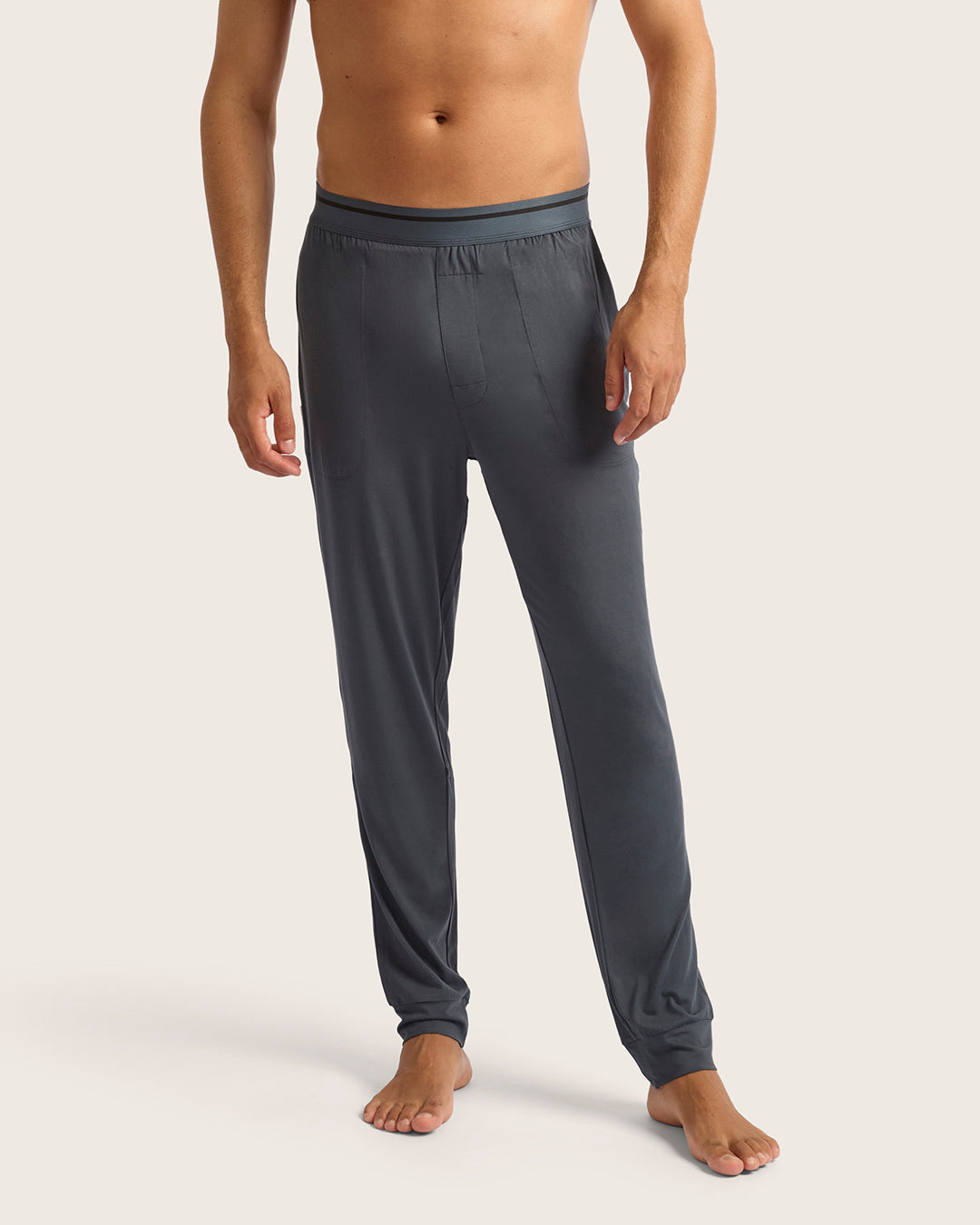 Men's Soft Cuffed Sleep Pants - Cozy Lounge Pajama Bottoms for Relaxing at Home & Sleeping - Storm Gray