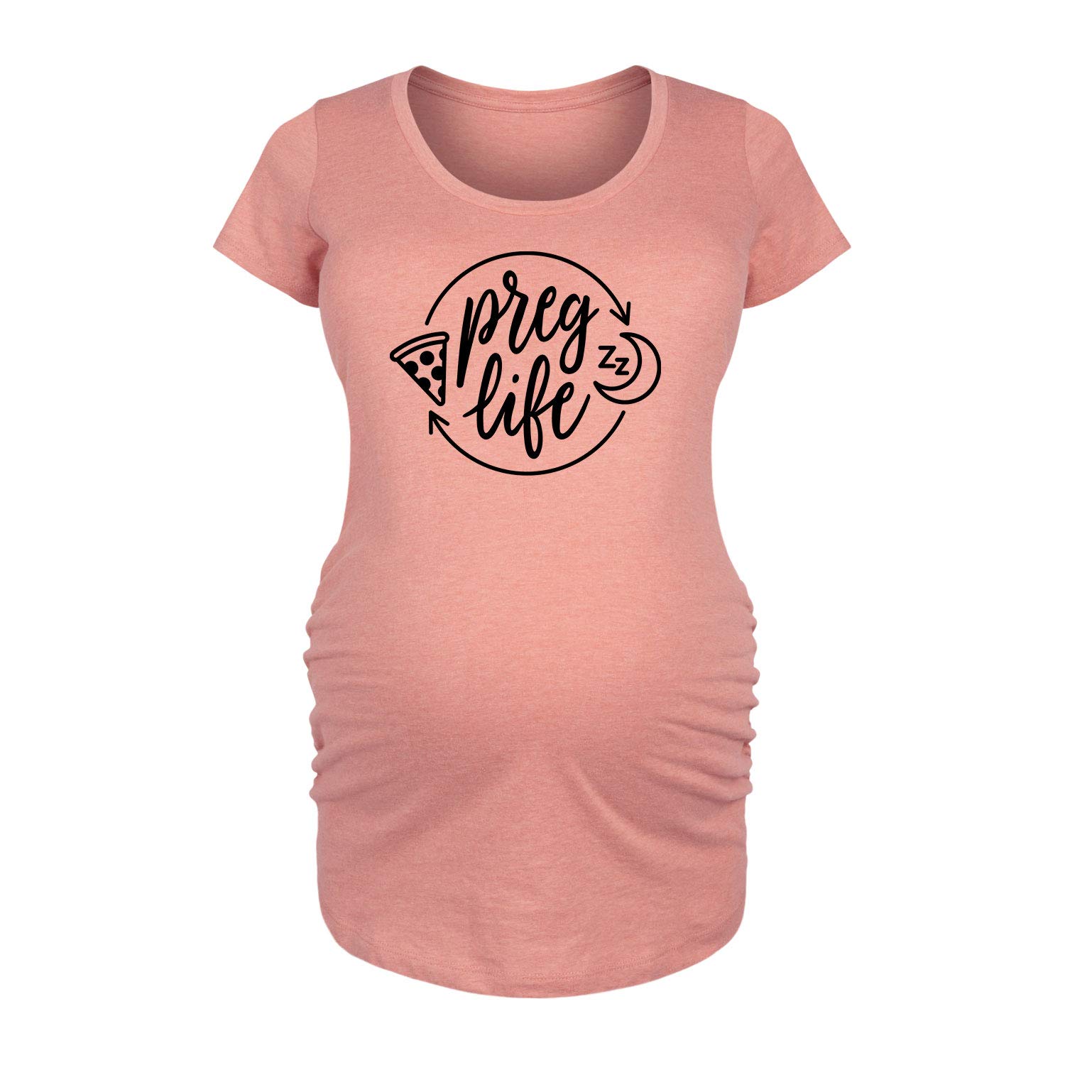 Bloom Maternity Pregnant Women's Scoop Neck T-Shirt - Soft Cotton Comfort Fit Pregnancy Top for Everyday Wear - Perfect for Work, Shopping & Maternity Photos
