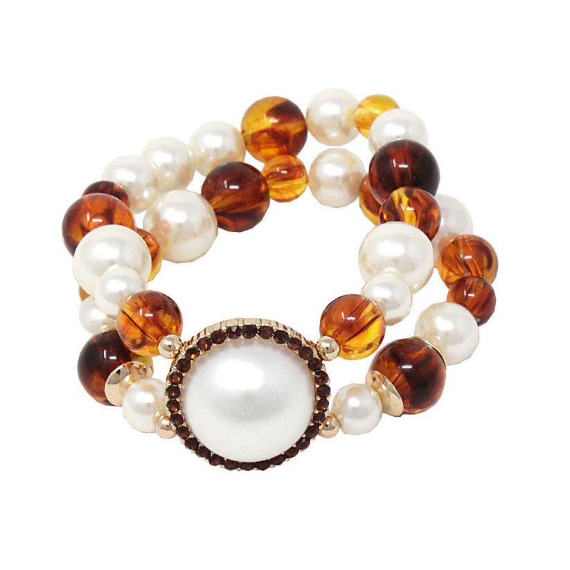 2 Strand Pearl Bracelet for Women - Elegant Freshwater Pearl Jewelry Gift for Wedding, Party & Special Occasions