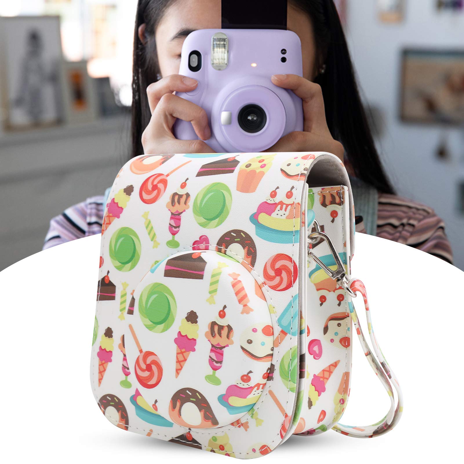 Stylish PU Leather Camera Bag for Fujifilm Instax Mini 11 & Mini 9 - Compact, Durable & Waterproof - Perfect for Travel, Parties & Everyday Use
