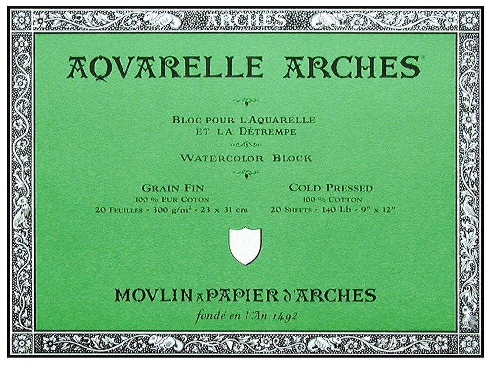 Premium Arches Watercolor Paper Block - Cold Press 9