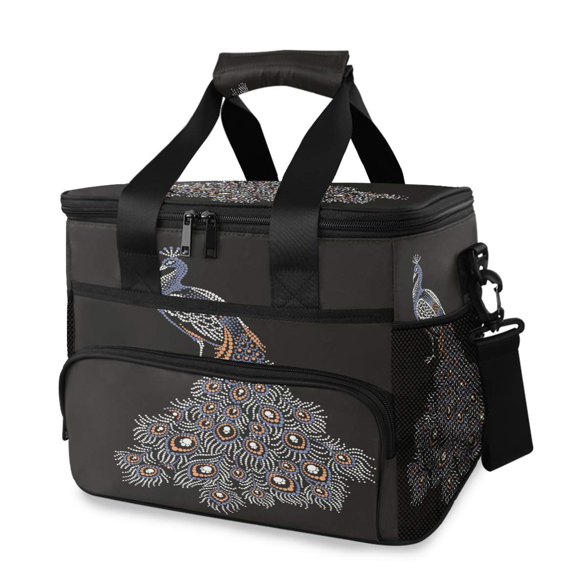 ALAZA Large Insulated Cooler Lunch Bag - Peacock Purple Waterproof Picnic Cooler for Camping, Beach, BBQ & Outdoor Activities | Perfect for Work Lunch, Family Outings & Tailgating