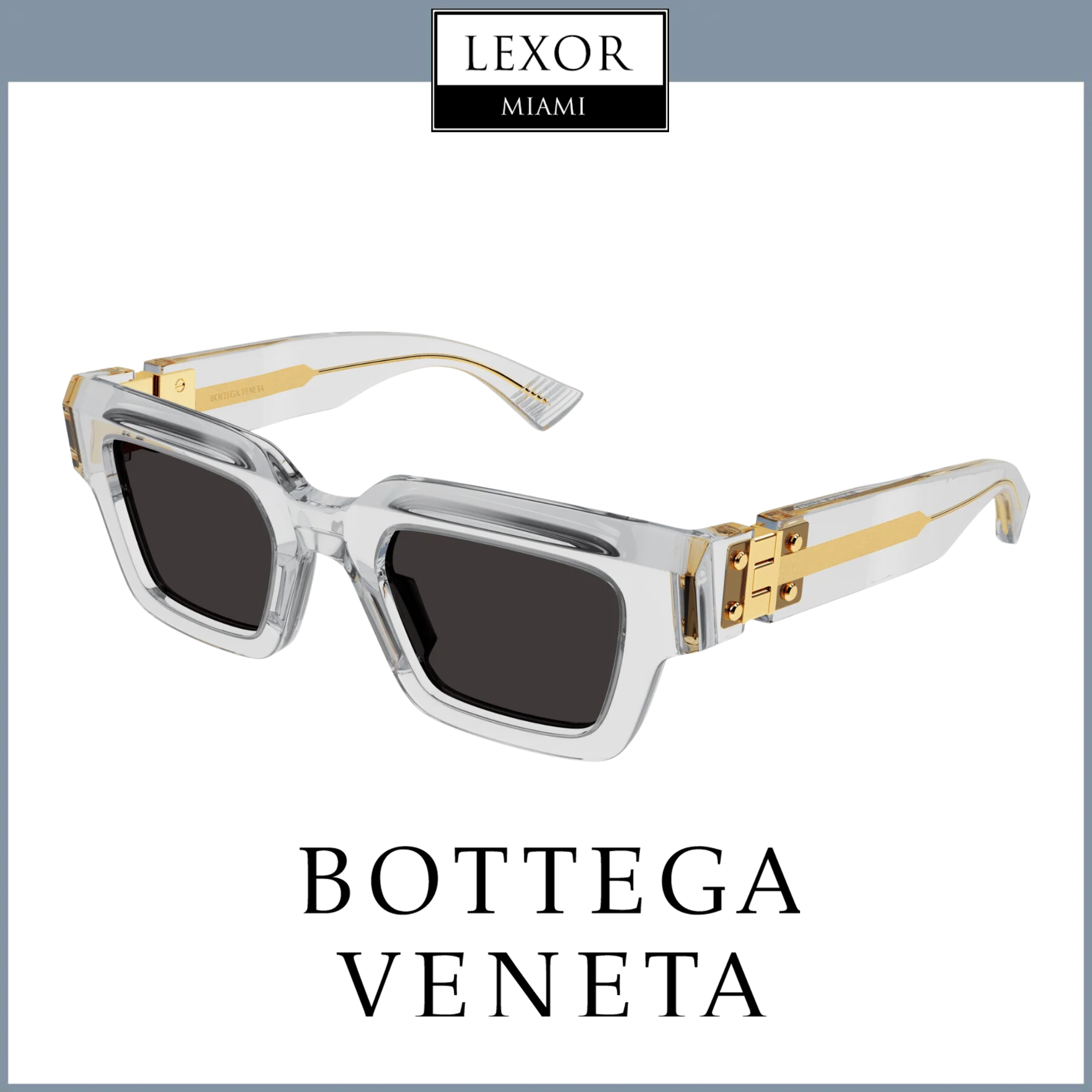 Bottega Veneta BV1230S 001 49mm Unisex Recycled Acetate Sunglasses - UV Protection for Men & Women | Perfect for Beach, Driving & Outdoor Activities