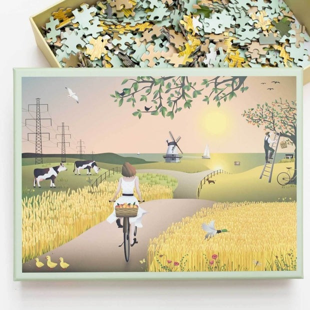 1000 Piece Jigsaw Puzzle - A Fine Day Landscape Art Puzzle for Adults & Teens - Perfect for Family Game Night, Stress Relief & Home Decor