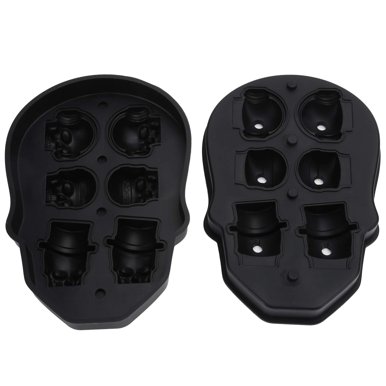 LZKW Silicone Ice Cube Tray with 6 Grids - 3D Decorative Easy Release Mold for Perfect Ice Cubes, Chocolate & Cocktail Garnishes - Ideal for Home Bars, Parties & DIY Desserts