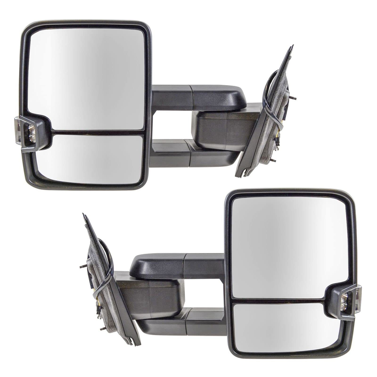 OAT Chrome Manual Signal Tow Mirror Marker Light Spotlight Pair for GM Pickup Trucks - Perfect for Night Driving & Enhanced Safety