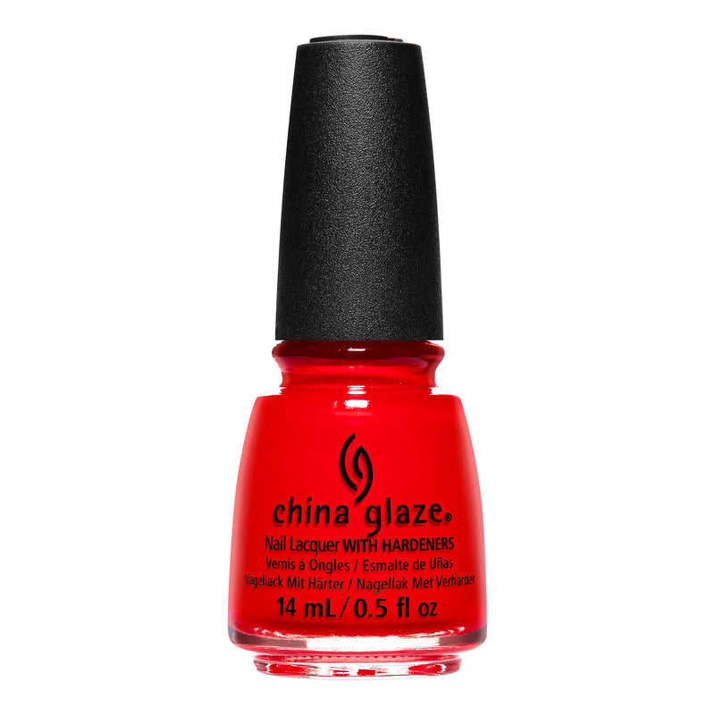 China Glaze Read My Lips Nail Polish - 0.5 oz / 14.7ml - Vibrant Red Shade #82961 - Perfect for Manicures, Pedicures & Nail Art Designs