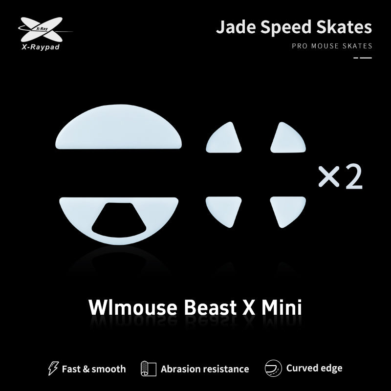 X Raypad Jade Mouse Skates - Ultra Smooth PTFE Feet for WLmouse Beast X Mini - Perfect for Gaming, Esports & Precision Mouse Control