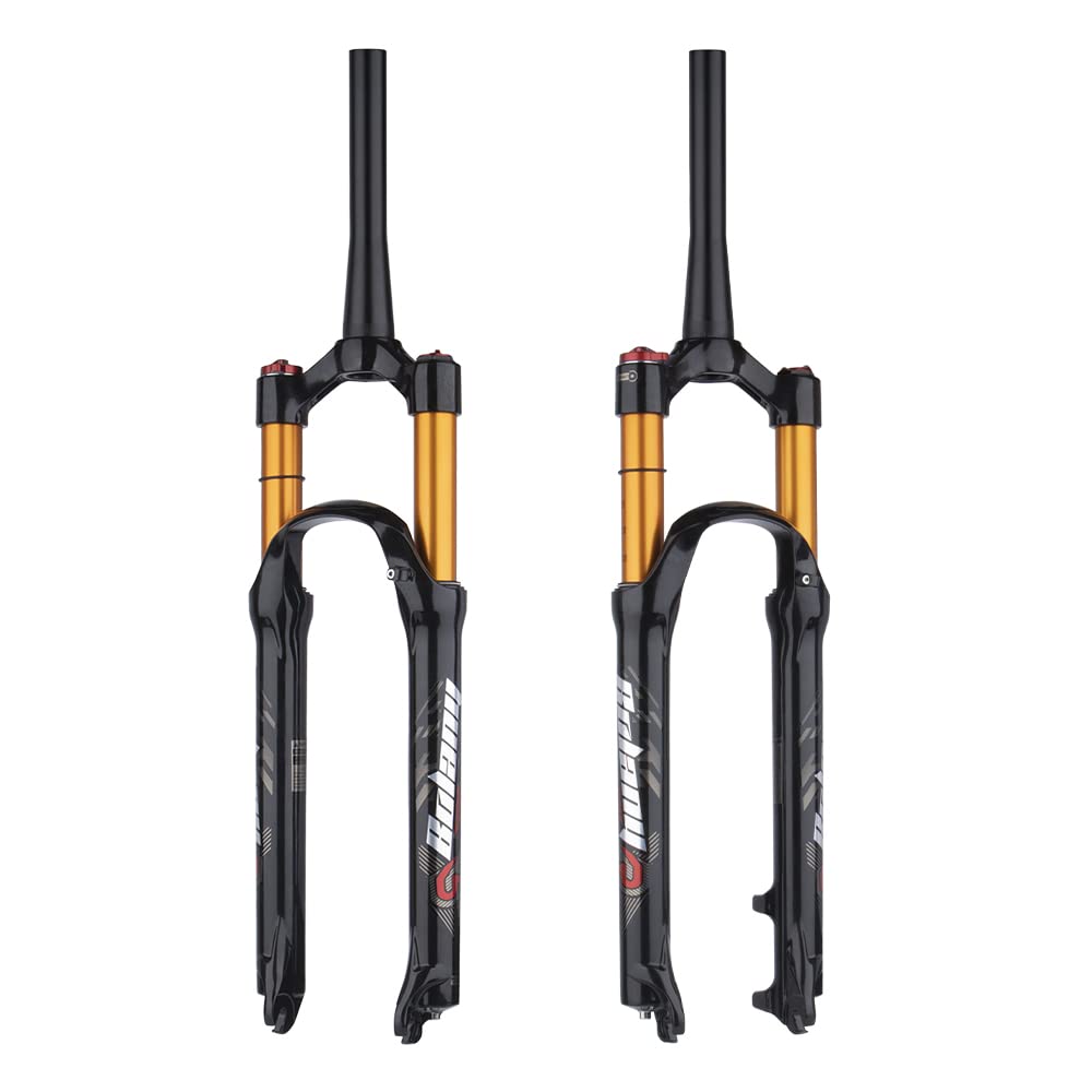 BOLANY 26/27.5/29 Inch MTB Air Suspension Fork - 120mm Travel, Rebound Adjust, 1/8 Straight/Tapered Tube, Manual/Remote Lockout, QR 9mm Front Fork for Mountain Biking & Trail Riding