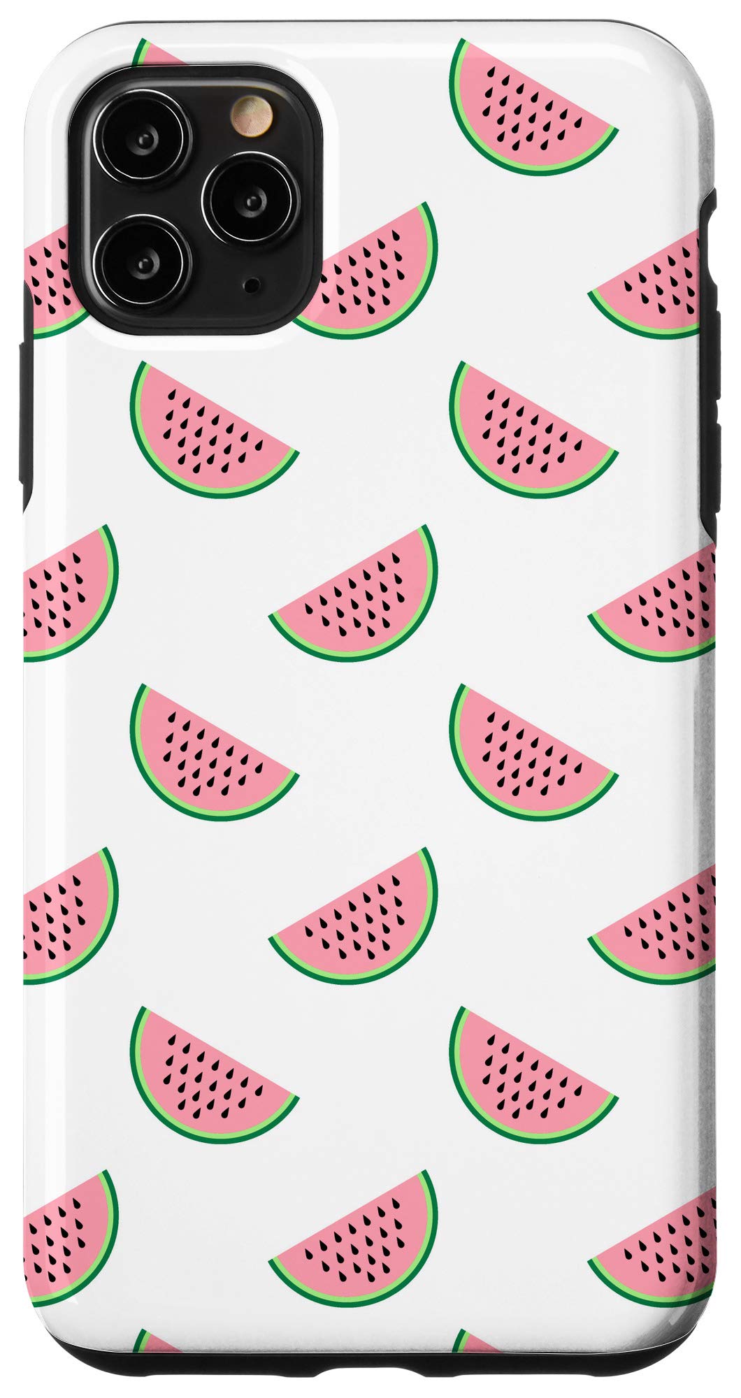 iPhone 11 Pro Max Watermelon Slices Case - Juicy Summer Fruit Design in White, Pink & Green - Protective Phone Cover for Beach, Pool & Summer Outings