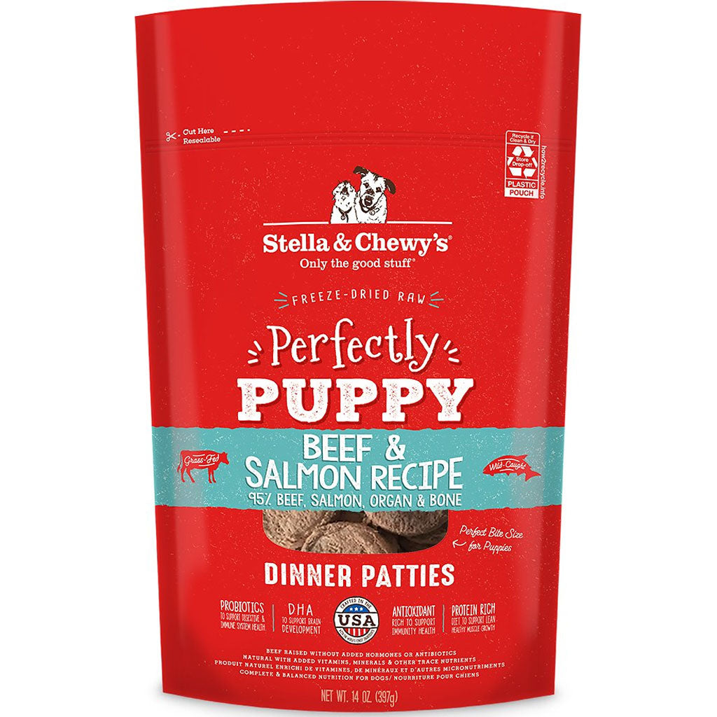 Stella & Chewy's Freeze-Dried Raw Dog Food - Grain-Free Puppy Recipe with Beef & Salmon | High-Protein Meal for Growing Puppies | Perfect for Training Treats & Mealtime Nutrition