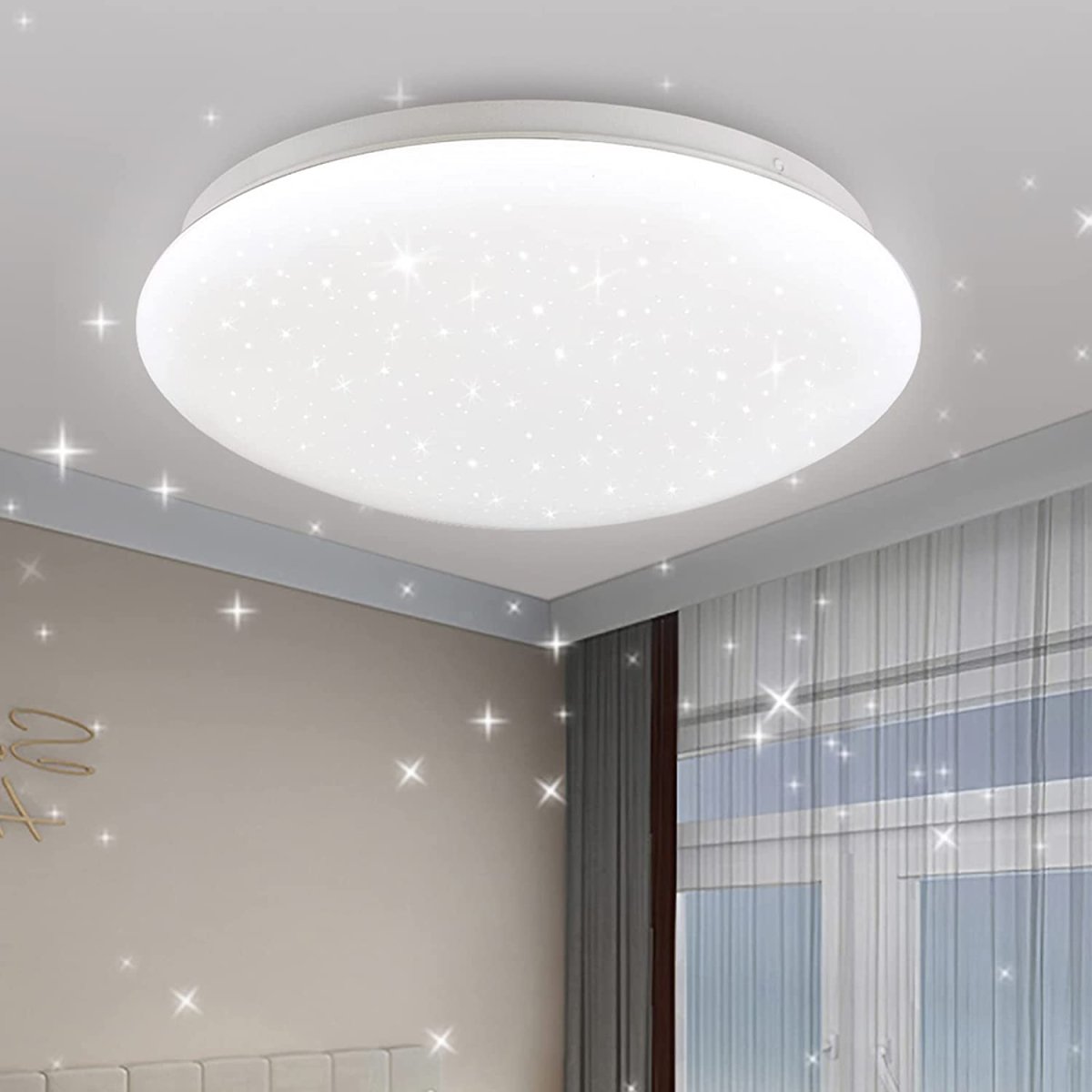 DLLT 15W LED Flush Mount Ceiling Light - 11.4 Inch Modern Round Fixture, 6500K Daylight White (1050LM) for Bedroom, Kitchen, Hallway, Stairwell, Garage - Energy Saving Close-to-Ceiling Lighting Solution for Home & Office Spaces
