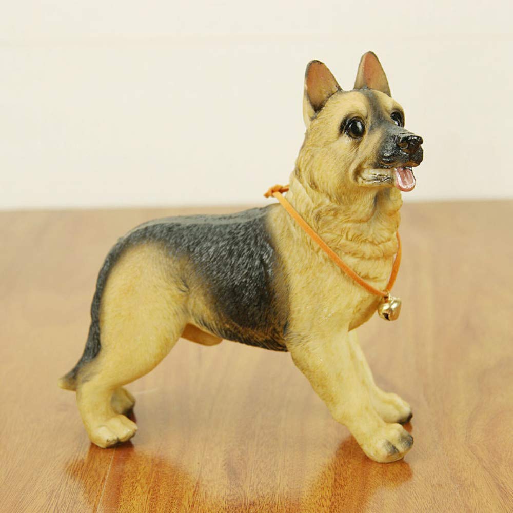 Juzzq Resin German Shepherd Dog Statue - Handcrafted Home & Office Decor, Tabletop Sculpture, Desktop Ornament, Pet Lover Gift for Living Room, Bedroom, or Workspace