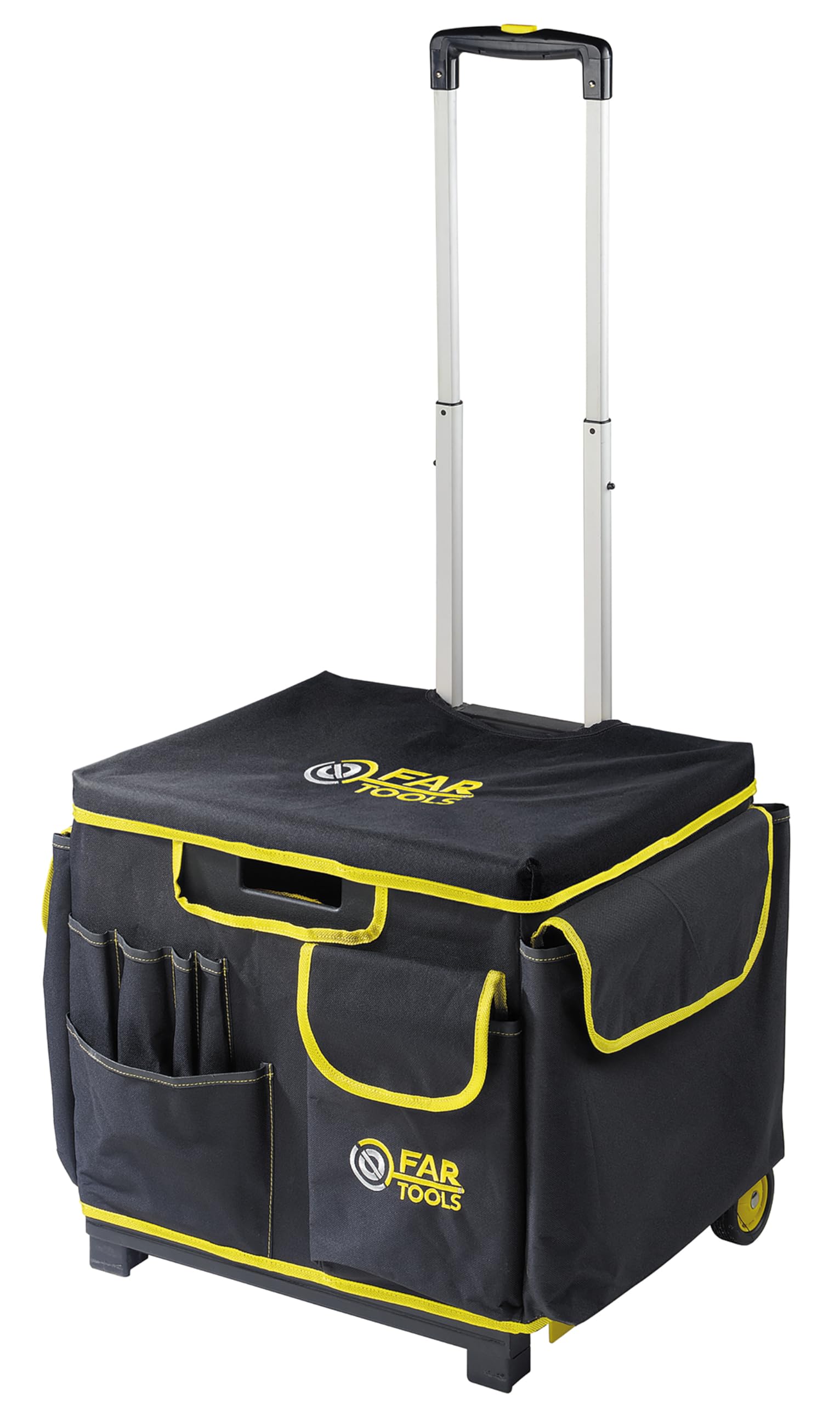 FSC 40 Portable Fold-Up Tool Case with Wheels - Heavy Duty Rolling Tool Storage for Electricians, Plumbers & Contractors - Perfect for Job Sites, Workshops & Garage Organization