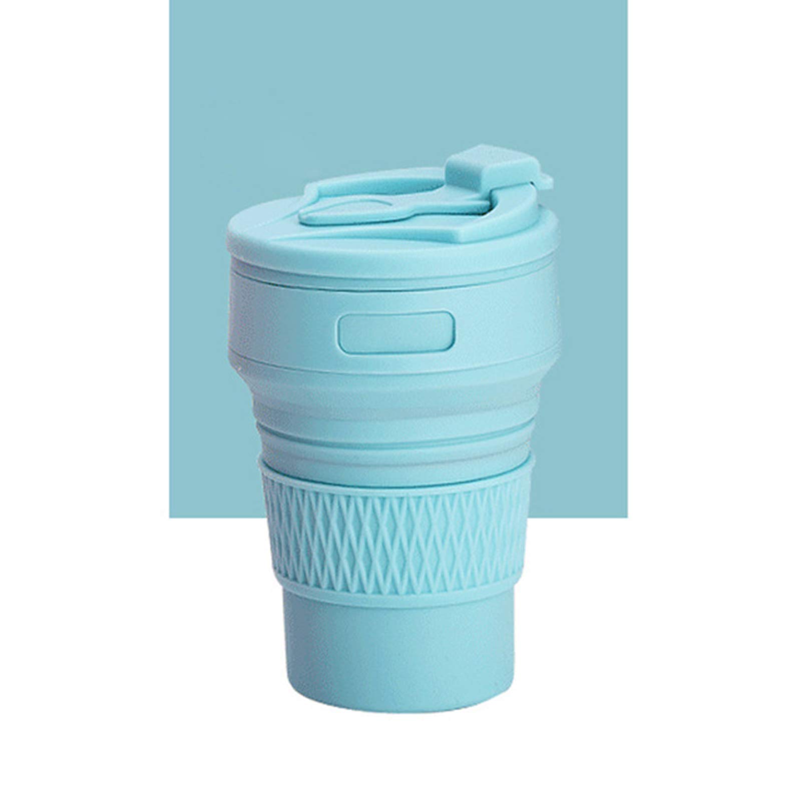 Collapsible Travel Coffee Cup - 2350ML BPA-Free Folding Silicone Water Bottle for Tea, Coffee & Drinks | Portable Reusable Drinking Cup for Camping, Hiking, Gym & Outdoor Activities | Food Grade, Blue