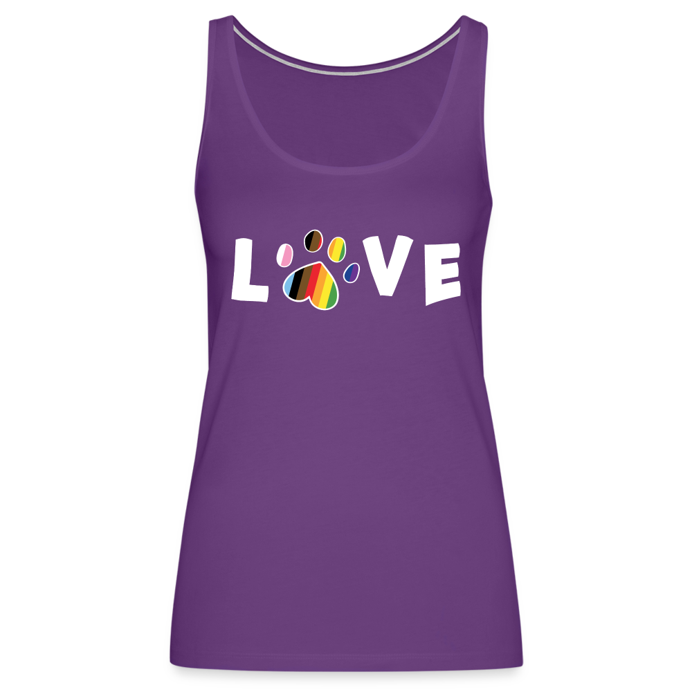 Pride Love Contoured Premium Tank Top for Women - Soft Breathable Cotton Blend, LGBTQ+ Pride Apparel for Summer, Festivals & Everyday Wear