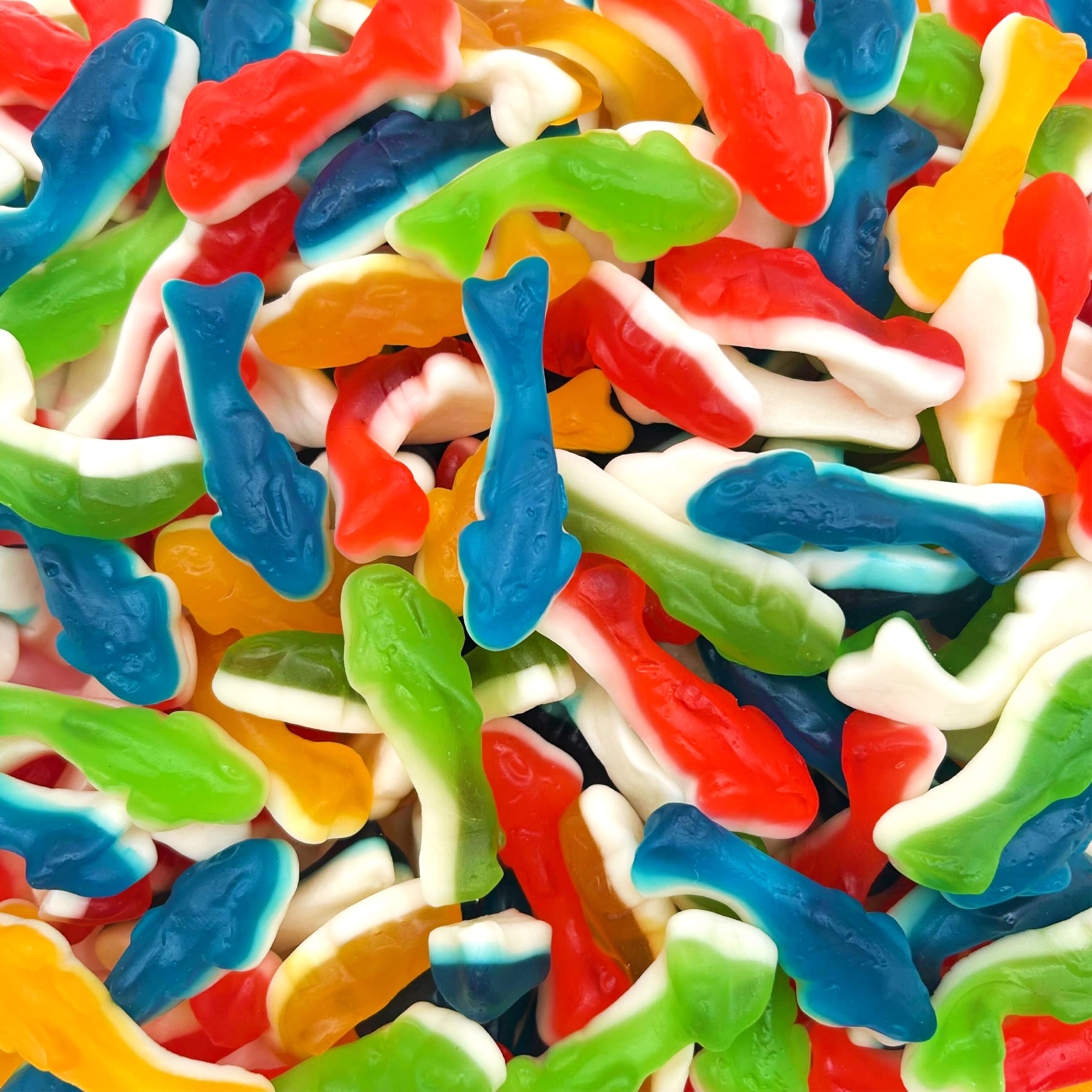 Gummy Sharks Candy - 2-Pound Bulk Bag | Assorted Fruit Flavors (Strawberry, Lemon, Orange) | Perfect for Parties, Movie Nights & Snacking