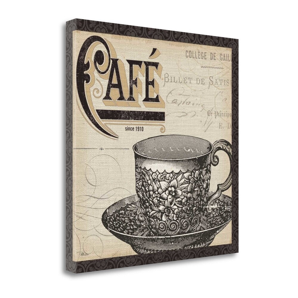 Antique Cafe II With Border By Pela Studio - Premium Giclee Art Print on Gallery Wrapped Canvas - Perfect for Living Room, Bedroom & Office Wall Decor