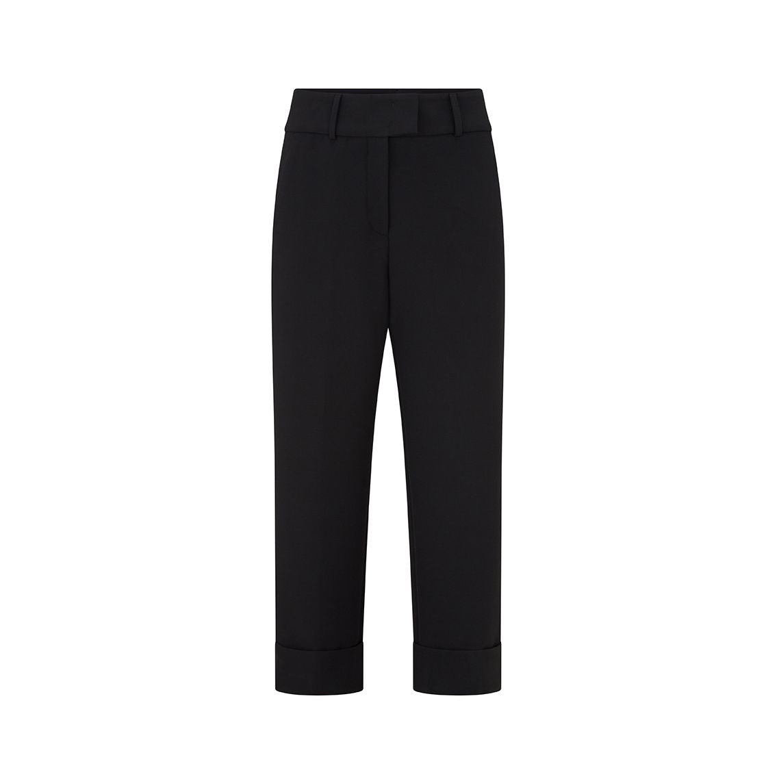 Tailored Cady Straight Leg Pants for Women - Classic Black Office Trousers for Business Casual & Professional Wear