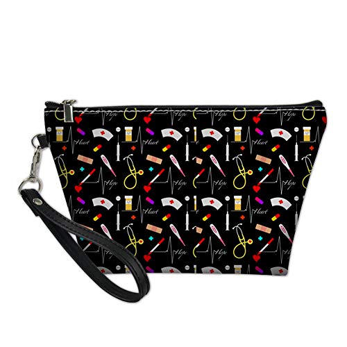 CHAQLIN Travel Cosmetic Bag for Women - Waterproof Makeup Organizer with Zipper Pouch, Toiletry & Jewelry Storage - Perfect for Nurses, Travel, Gym & Daily Use (Black)