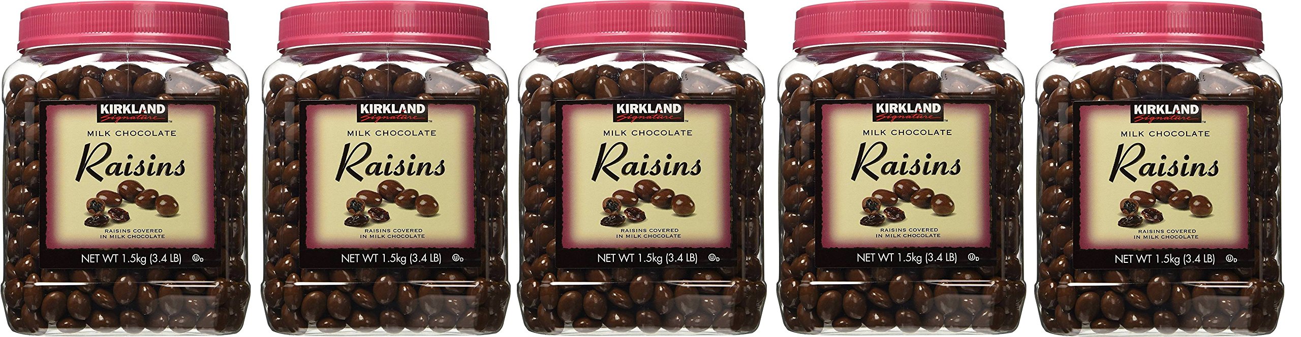 Kirkland Signature Milk Chocolate Covered Raisins - 54 Ounce (5 Pack) Bulk Snacks for Parties, Gifts & Healthy Desserts | Rich Chocolate & Juicy Raisins Blend