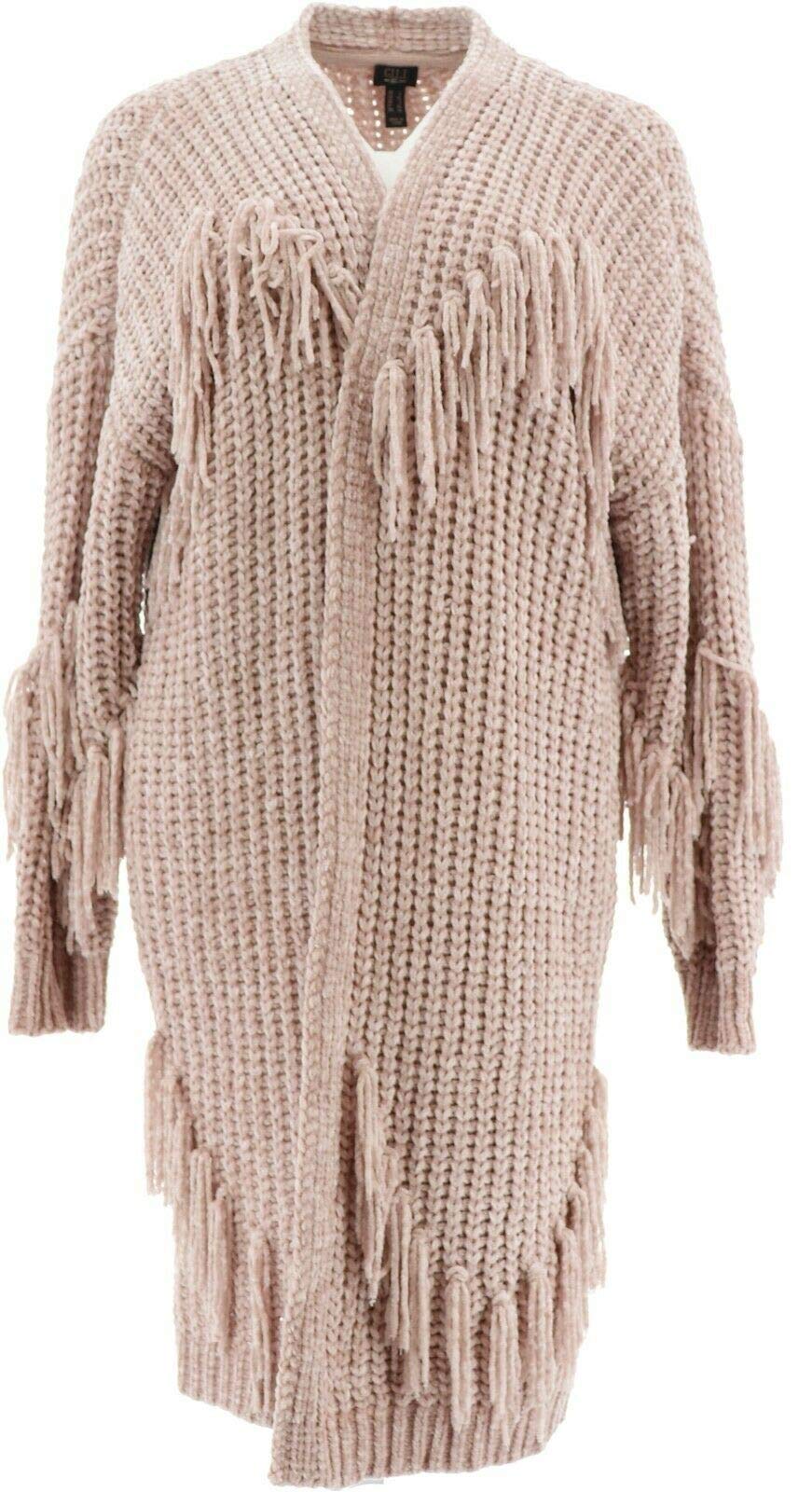 Gili Open-Front Chenille Cardigan with Fringe - Soft Long Sleeve Womens Sweater A370664 | Perfect for Fall Layering, Casual Outfits & Cozy Home Wear