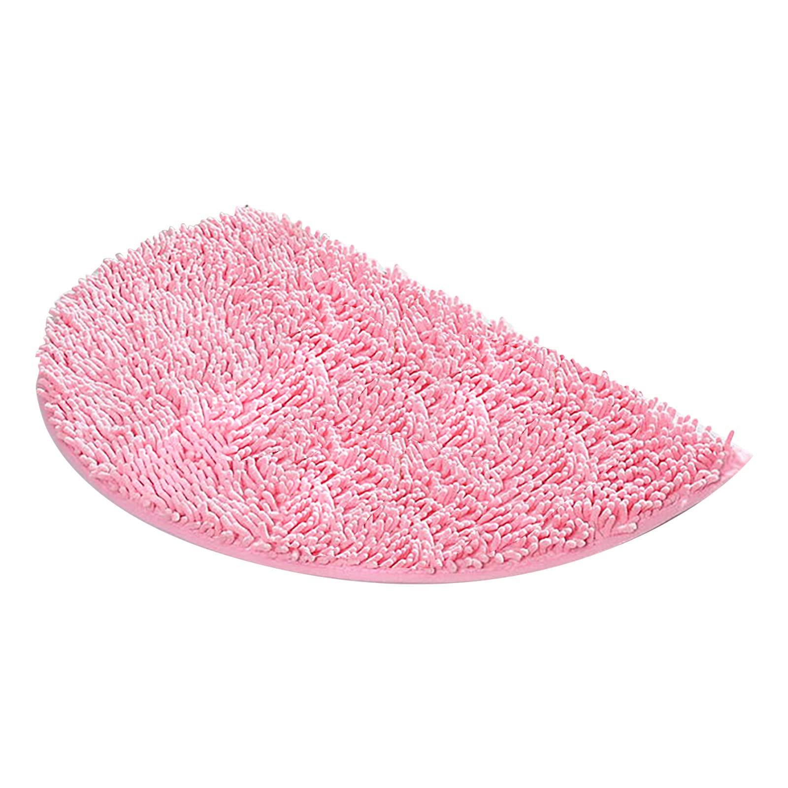 Non-Slip Half Round Bathroom Rug - Soft & Comfortable Furry Bath Mat, Thickened Durable Machine Washable for Bathroom, Shower, Vanity - Cream Color Couch Blanket for Living Room & Bedroom
