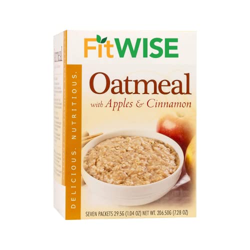 FITWISE High Protein Oatmeal - 15g Protein, Low Carb, Keto & Ideal Protein Friendly, Sugar Free, Low Calorie & Fat (Apples & Cinnamon, 7 Servings) | Perfect for Breakfast, Post-Workout Recovery & Healthy Weight Management