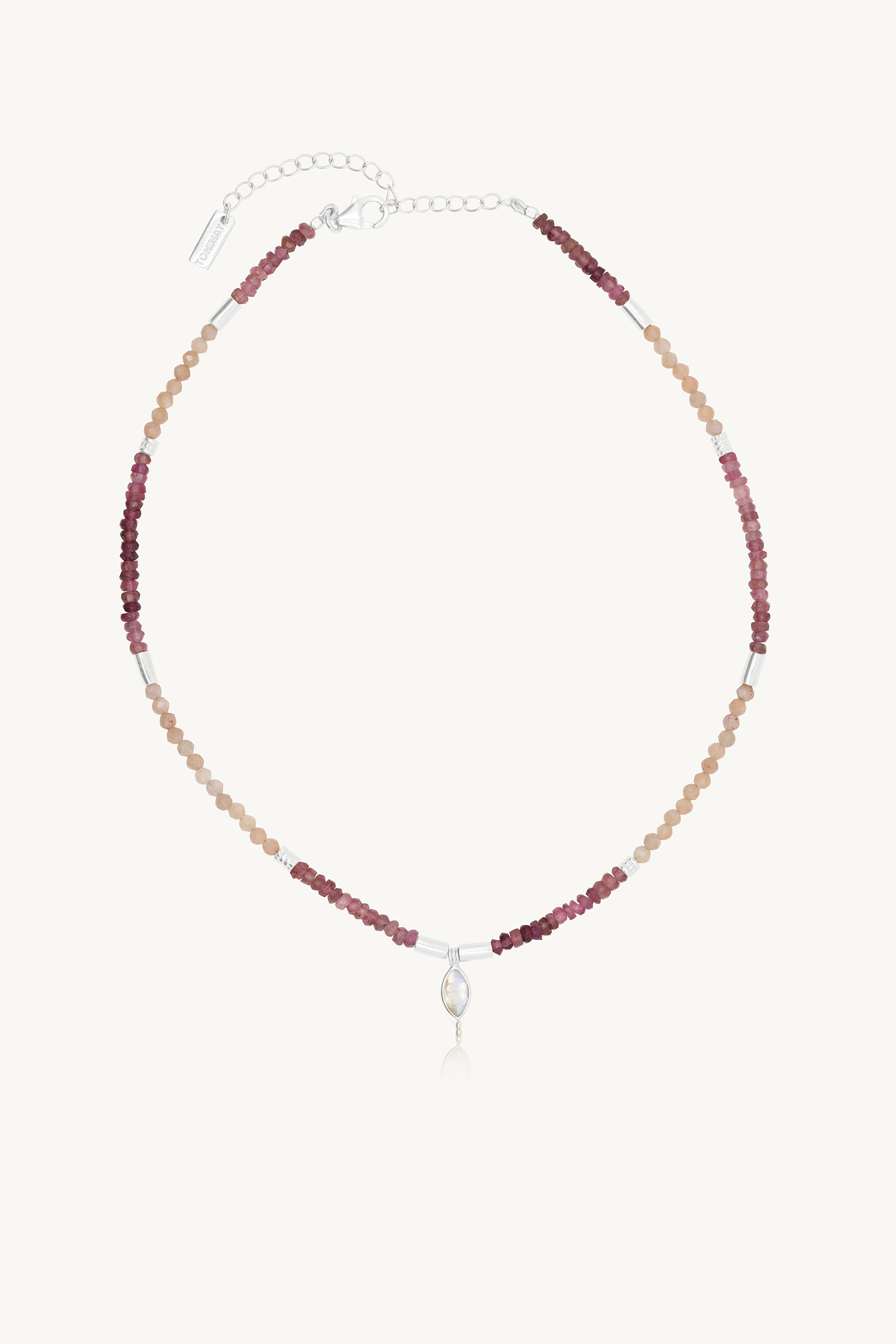 Theia Tourmaline & Sunstone Silver Beaded Necklace for Women | Handmade Boho Jewelry | Perfect for Weddings, Parties & Everyday Wear