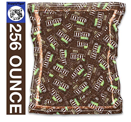 M&M's Fun Size Milk Chocolate Candy Bags - 256 Ounce Bulk Pack (16 Lbs) - Perfect for Halloween, Parties, Office Snacks & Gift Baskets