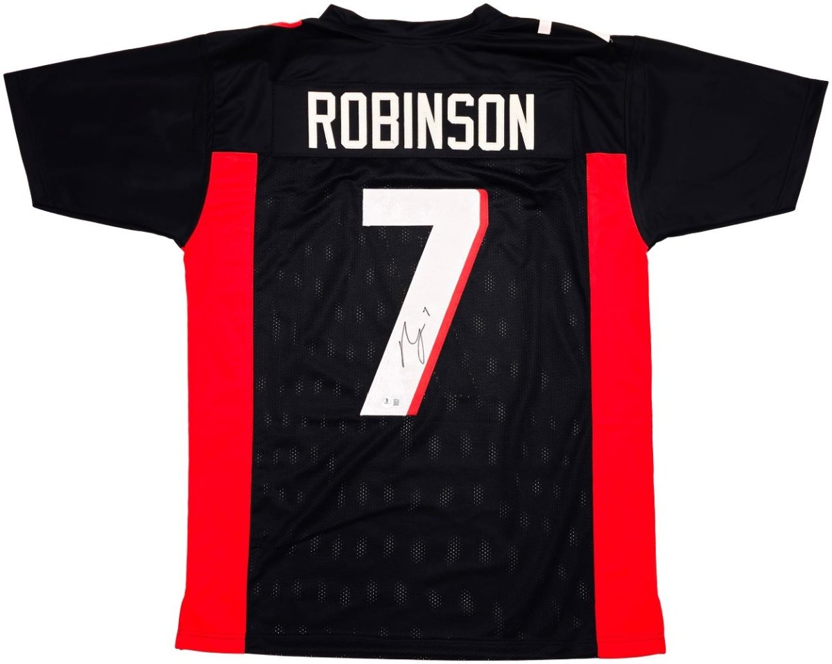 Bijan Robinson Autographed Atlanta Falcons Black Football Jersey - Limited Edition BAS ITP - Perfect for Collectors, Fans, and Sports Memorabilia Displays