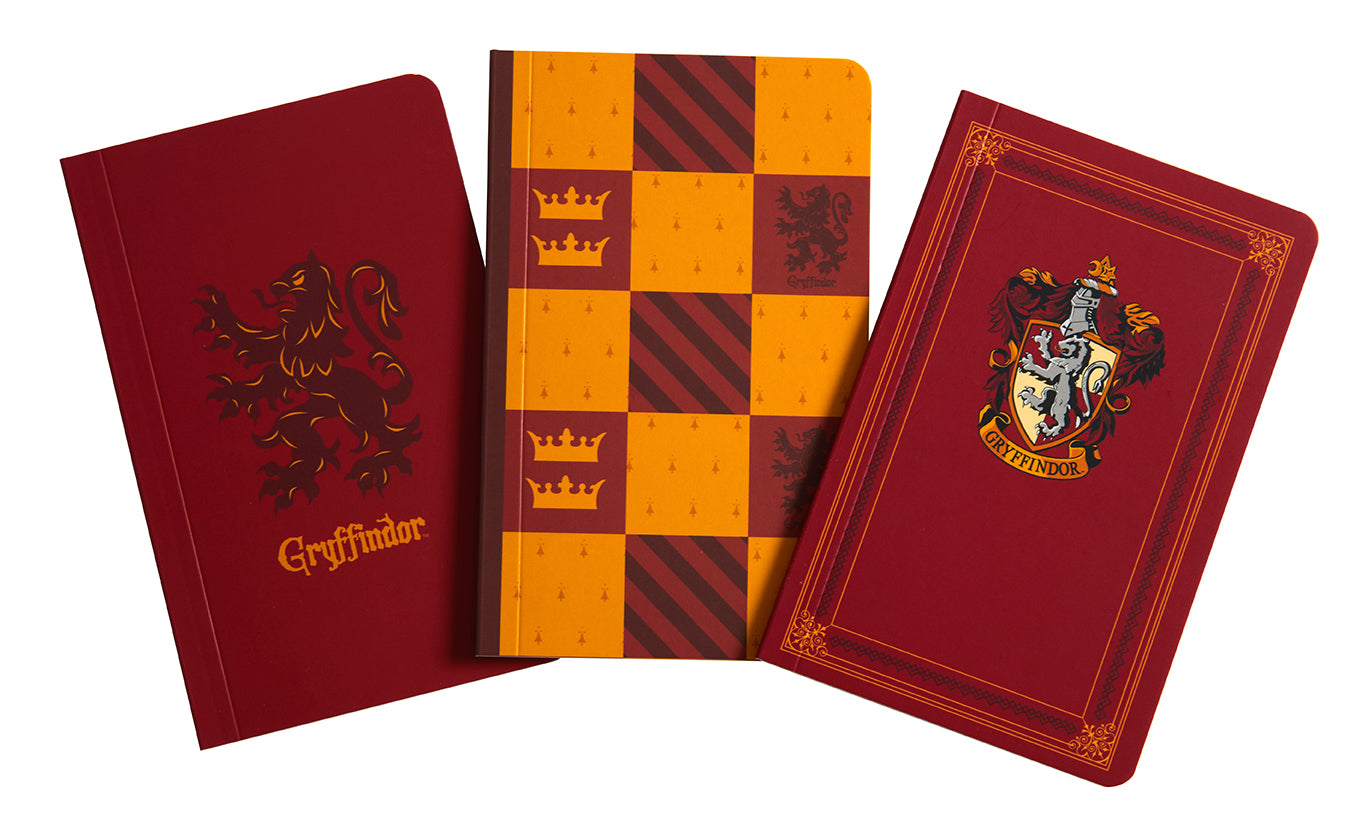 Harry Potter Gryffindor Pocket Notebook Set of 3 - Mini Journal for School, Office & Travel - Collectible Wizarding World Stationery for Fans