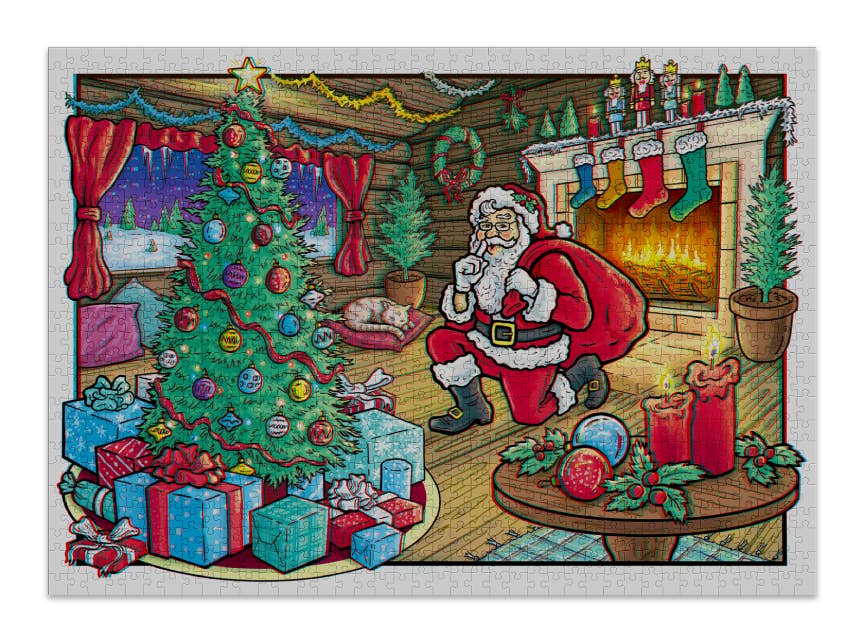 Christmas 3D Jigsaw Puzzle - 1000 Piece Holiday Puzzle for Adults & Families | Perfect for Winter Decor, Gift Giving & Family Bonding Activities