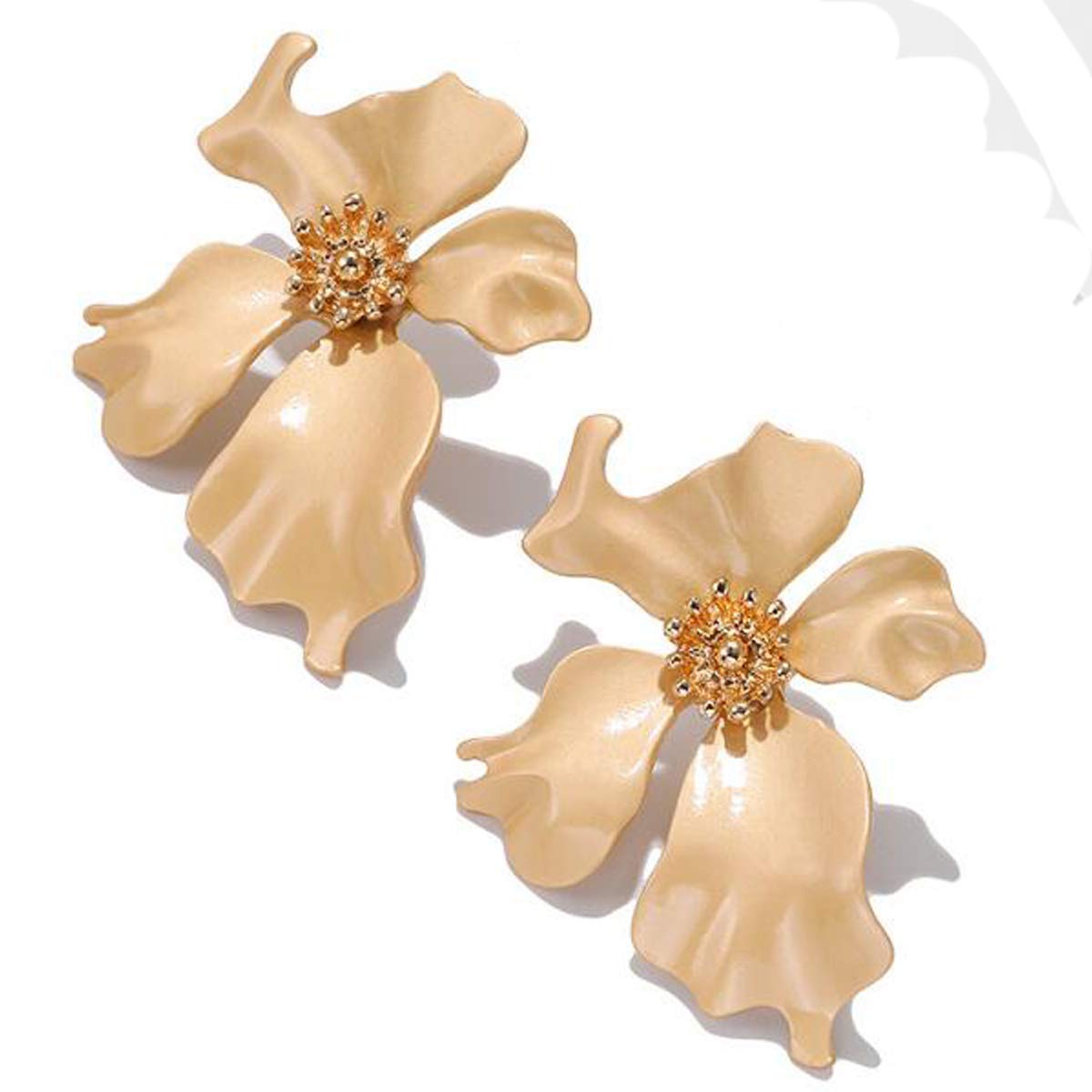 Trendy Tropical Flower Dangle Earrings for Women - Gold/Silver Stud Drop Earrings, Fashion Jewelry Gift for Wedding, Birthday, Party & Daily Wear - Elegant Floral Accessories for Girls & Ladies
