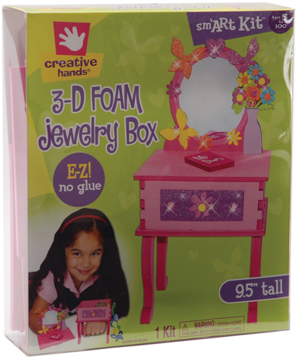Fibre-Craft Creative Hands smART Foam 3D Jewelry Box Art Kit - DIY Craft Set for Kids & Teens - Perfect for Birthday Gifts, Classroom Projects & Creative Play