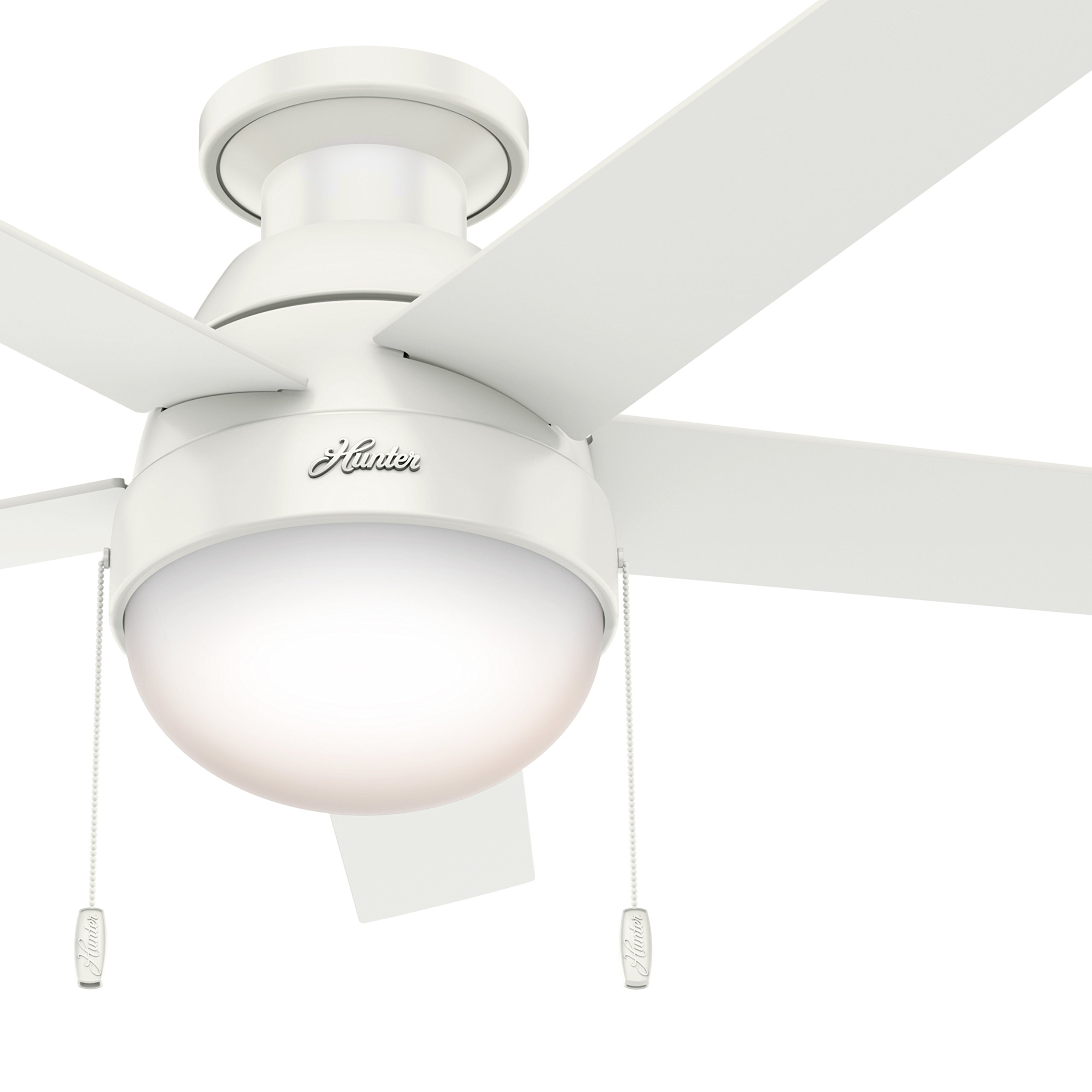 Hunter Fan 46 Inch Contemporary Ceiling Fan with LED Light Kit - Premier Bronze & Fresh White Finish (Renewed) | Perfect for Living Room, Bedroom & Office Cooling