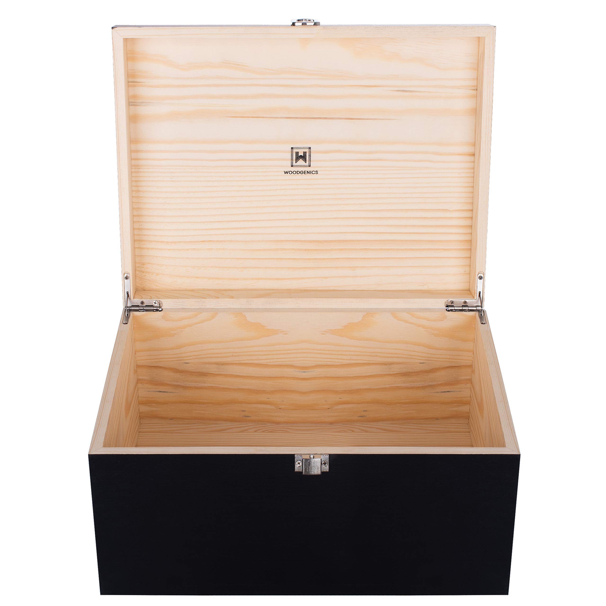Premium Wooden Gift Box with Hinged Lid - Large Keepsake Memory Box for Jewelry, Photos & Mementos - Decorative Storage Box for Home, Office & Wedding Decor