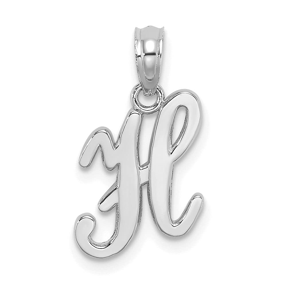 14K White Gold Script Letter 